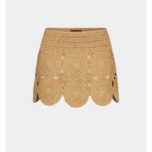 Simon Miller Beep Beep Crochet Mini Skirt Natural Tan Large L